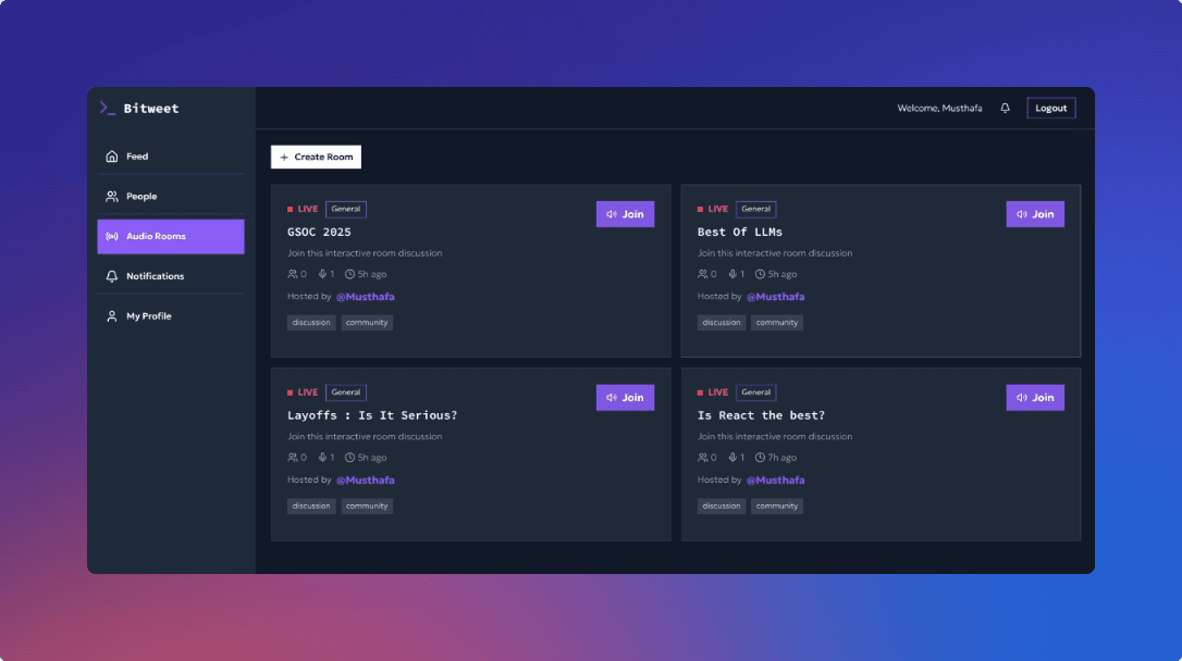 Bitweet interface
