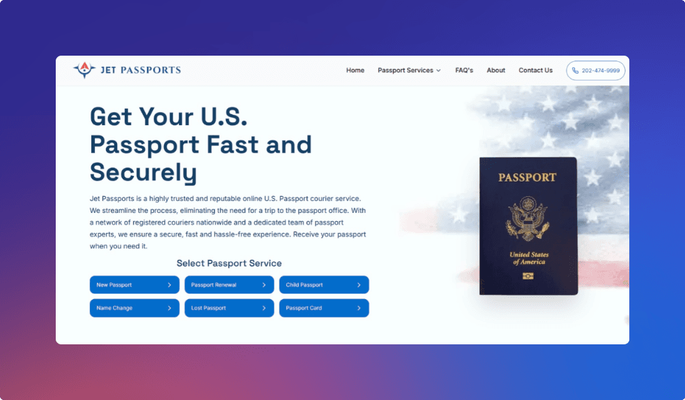 Jet Passports interface